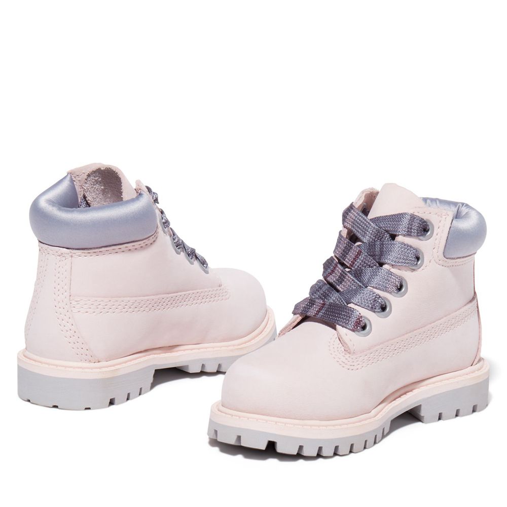 Timberland Kids 6-Inch Boots Toddler Premium Waterproof - Pink - India EA1934852